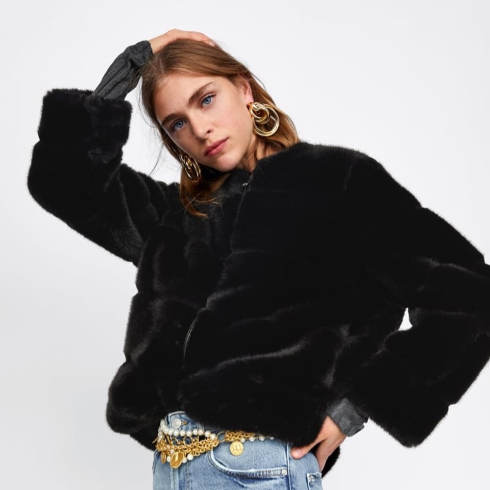 Zara Short Faux Fur Jacket - Like New!